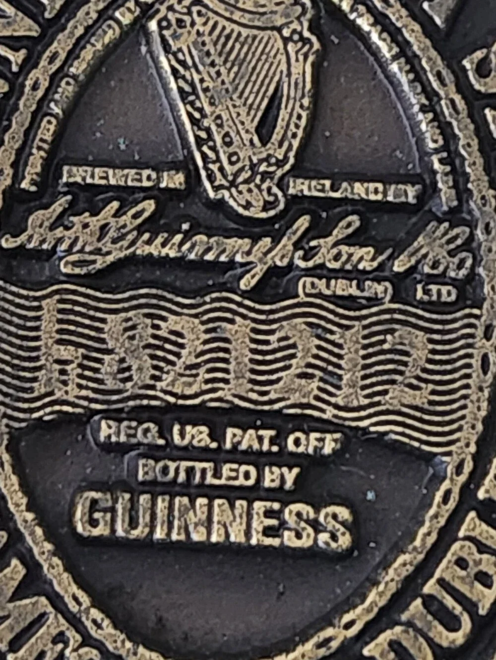 Guinness Extra Stout St. James Gate Dublin Money Clip in Black and Antique Gold
